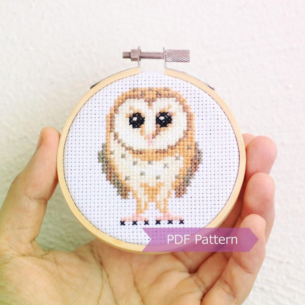 Barn Owl Cross Stitch Pattern PDF Barn Owl Embroidery Etsy Cross  - Small Owl Cross Stitch Pattern