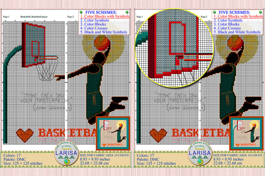 Basketball Cross Stitch Pattern Basketball Player By LarisaStitch  - Cross Stitch Patterns For Guys