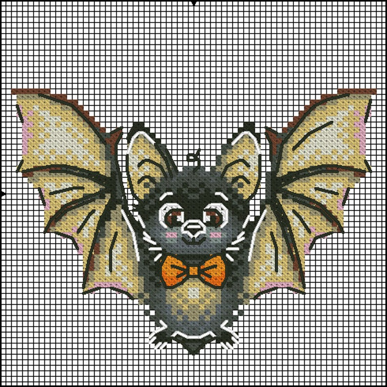 Bat Cross stitch Pattern PDF Instant Download Halloween Etsy - Bat Cross Stitch Pattern Free