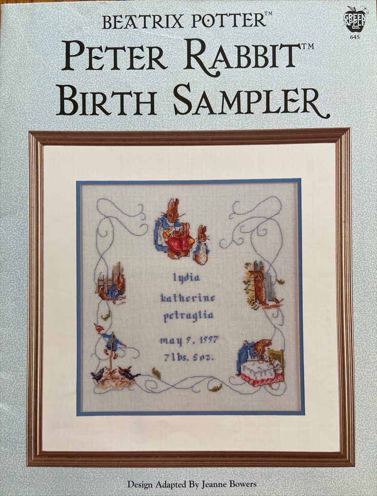 Beatrix Potter Peter Rabbit Cross Stitch Birth Announcement Etsy  - Beatrix Potter Cross Stitch Patterns