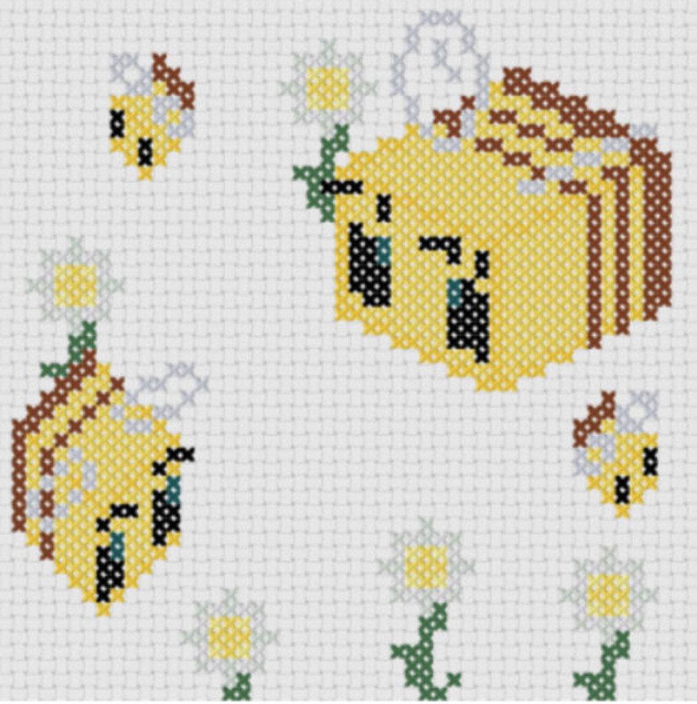 Bees Minecraft Style Cross Stitch Pattern Etsy - Minecraft Bee Cross Stitch Pattern