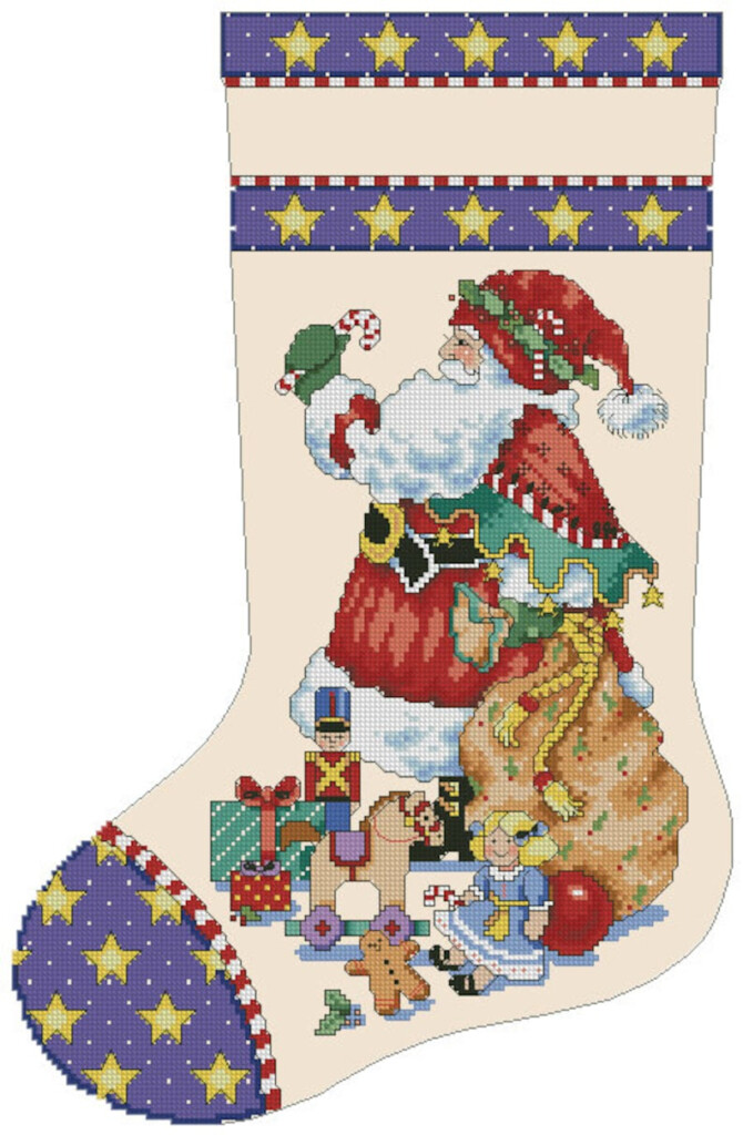 Believe Christmas Stocking Counted Cross Stitch Pattern Santa Etsy - Counted Cross Stitch Patterns For Christmas
