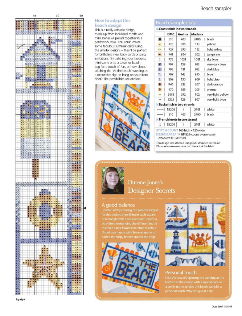 Beside The Seaside Durene Jones From Cross Stitch Gold N 130 July  - Cross Stitch Gold Free Patterns