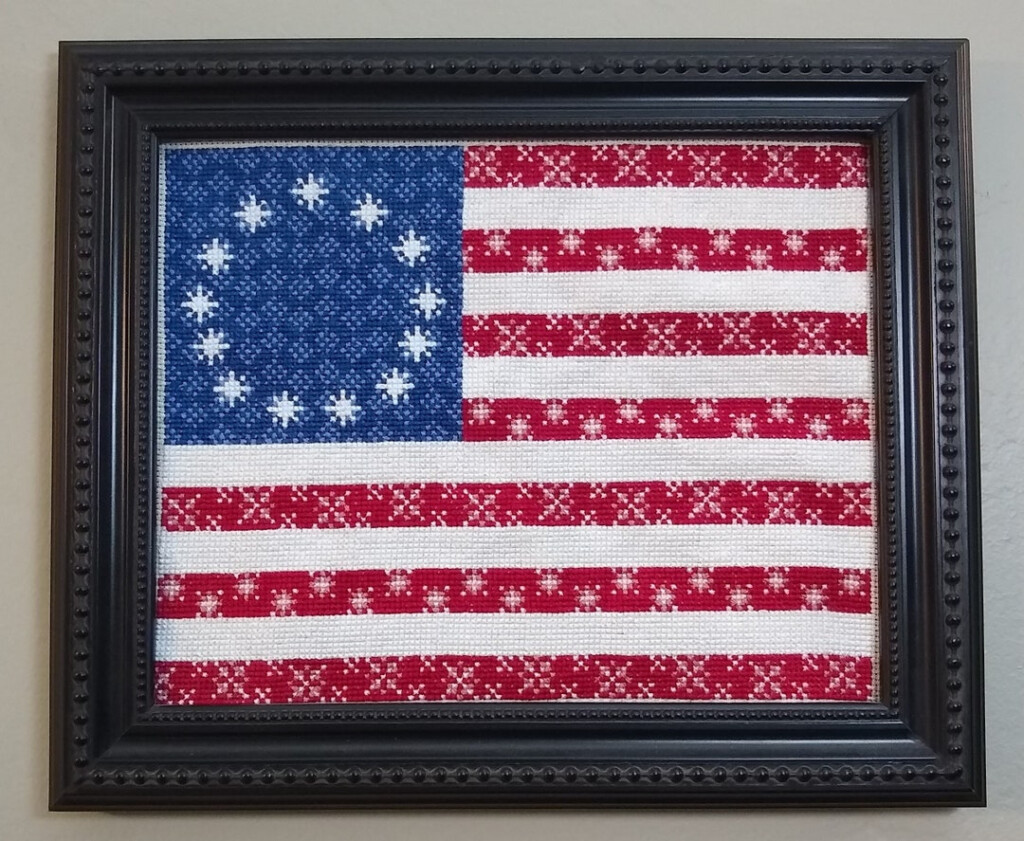 Betsy Ross Flag 8x 10 Patriotic Cross Stitch Patternpdf Digital  - Betsy Ross Flag Cross Stitch Pattern