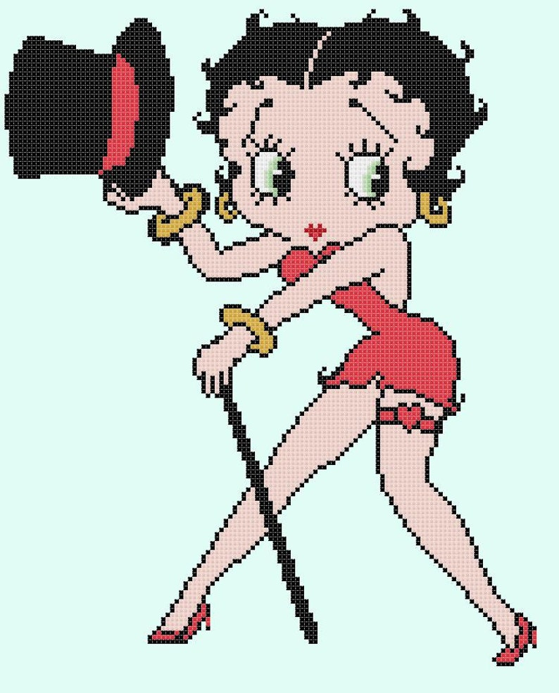 Betty Boop Cross Stitch Betty Boop Pattern Easy Pattern Etsy - Betty Boop Cross Stitch Pattern