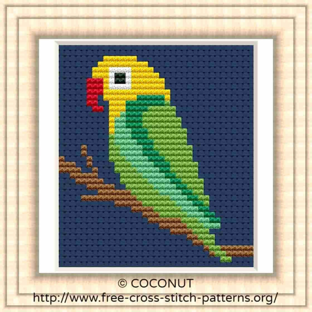 BIRD 19 FREE AND EASY PRINTABLE CROSS STITCH PATTERN Easy Cross  - Easy Bird Cross Stitch Patterns