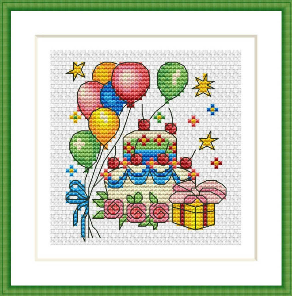 Birthday Cross Stitch Pattern Balloons Cross Stitch Digital Etsy - Cross Stitch Happy Birthday Pattern