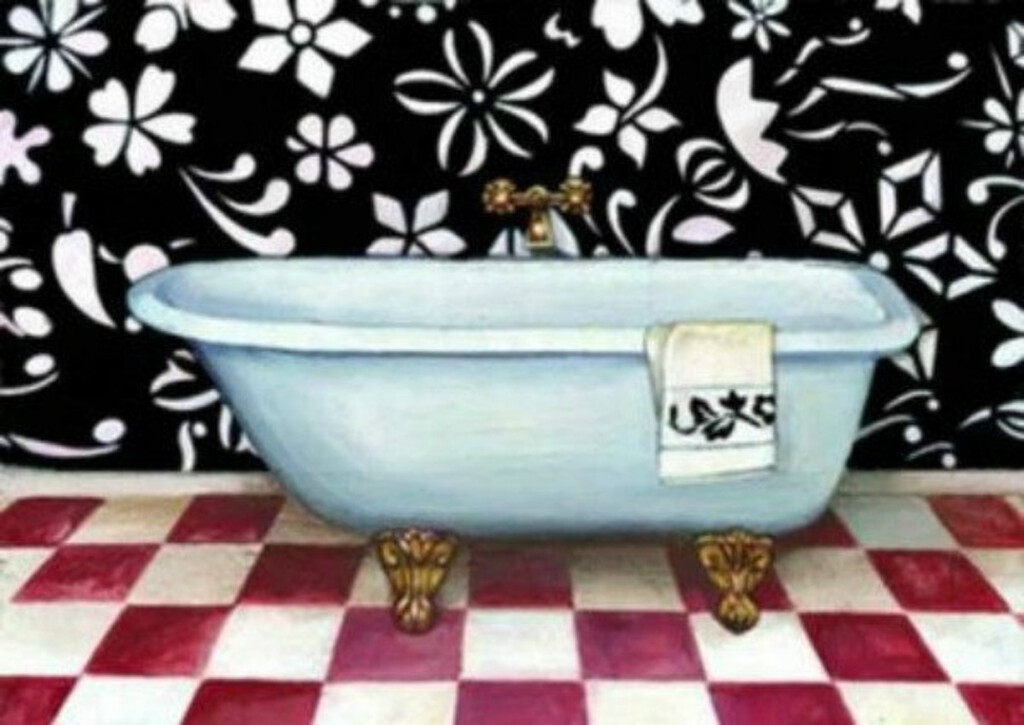 Black And Red Bathtub Cross Stitch Pattern Pdf Format Etsy - Black And Red Cross Stitch Patterns