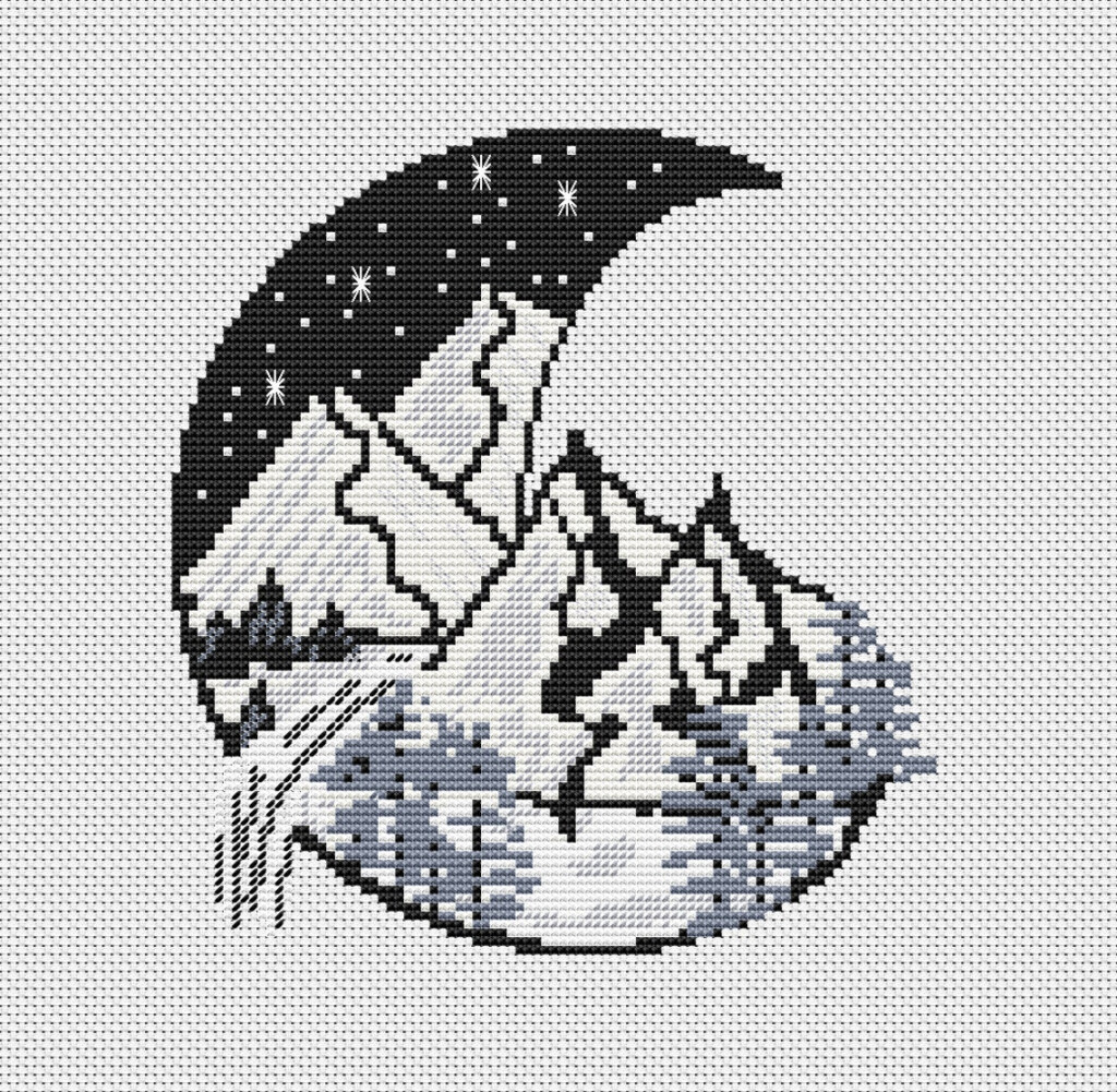Black And White Cross Stitch Pattern PDF Contemporary Etsy - Easy Cross Stitch Patterns Black And White
