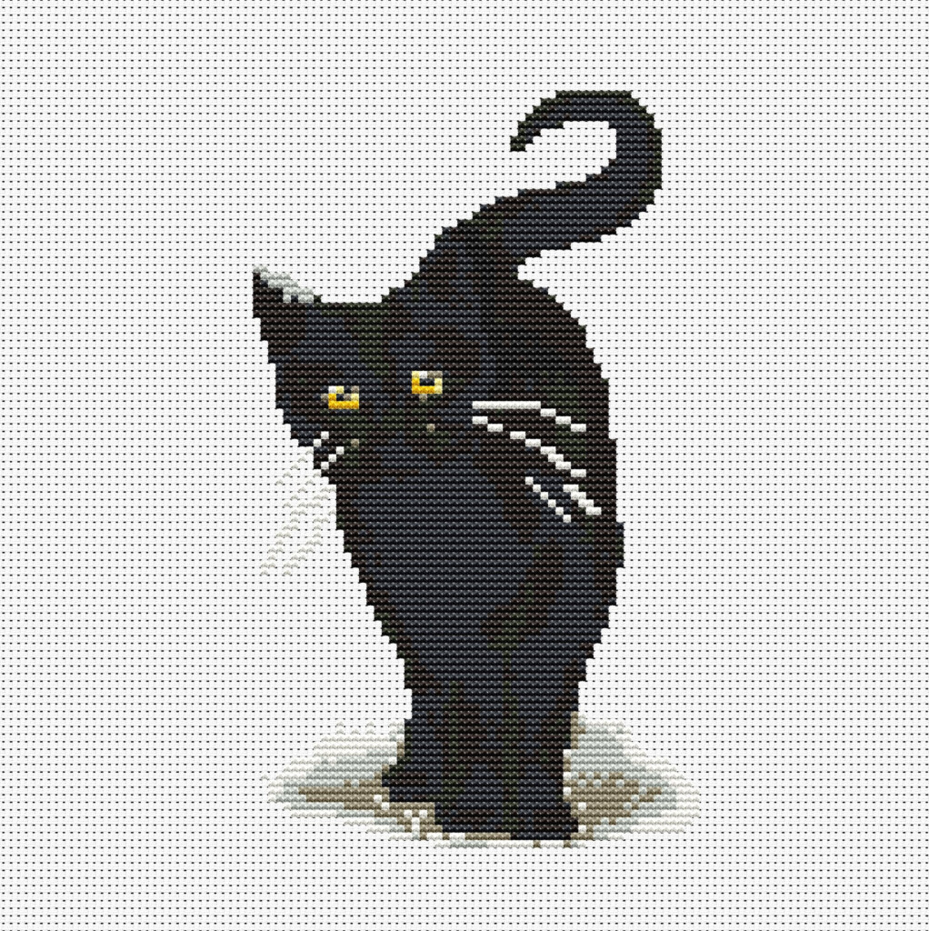 Black Cat Cross Stitch Pattern PDF Xstitch Silhouettes Cat Etsy Canada - Free Cross Stitch Patterns Cats