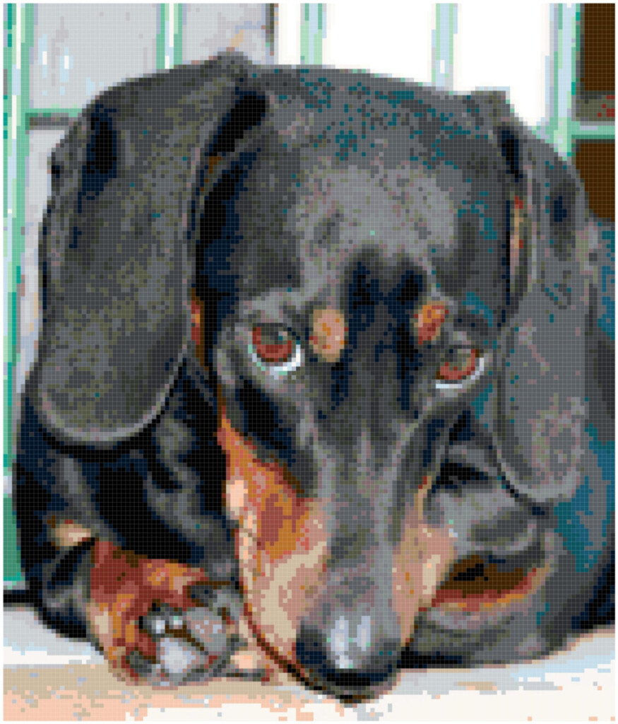 Black Dachshund Counted Cross Stitch Pattern Chart PDF Download By  - Dachshund Cross Stitch Pattern Free