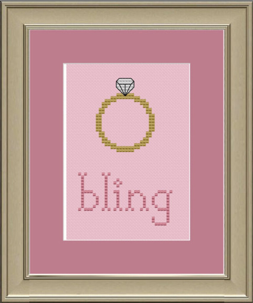 Bling Diamond Ring Cross stitch Pattern Etsy - Diamond Ring Cross Stitch Pattern