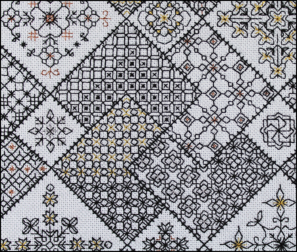 Block 6 Save The Stitches Free Design By Liz Almond From Blackwork  - Blackwork Cross Stitch Patterns Free