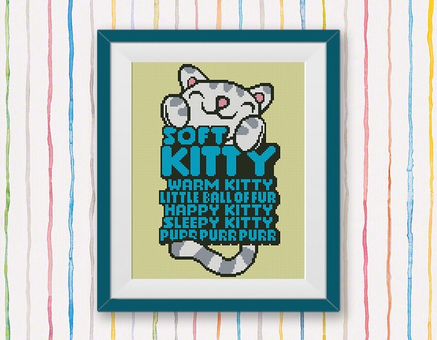 BOGO FREE Soft Kitty Warm Kitty Cross Stitch Pattern The - Soft Kitty Cross Stitch Pattern