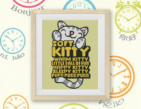 BOGO FREE Soft Kitty Warm Kitty Cross Stitch Pattern The - Soft Kitty Cross Stitch Pattern