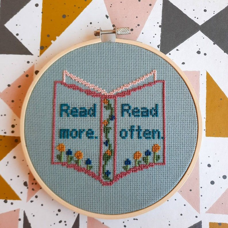 Bookish Cross Stitch And Embroidery Patterns To Download And Make - Open Book Cross Stitch Pattern