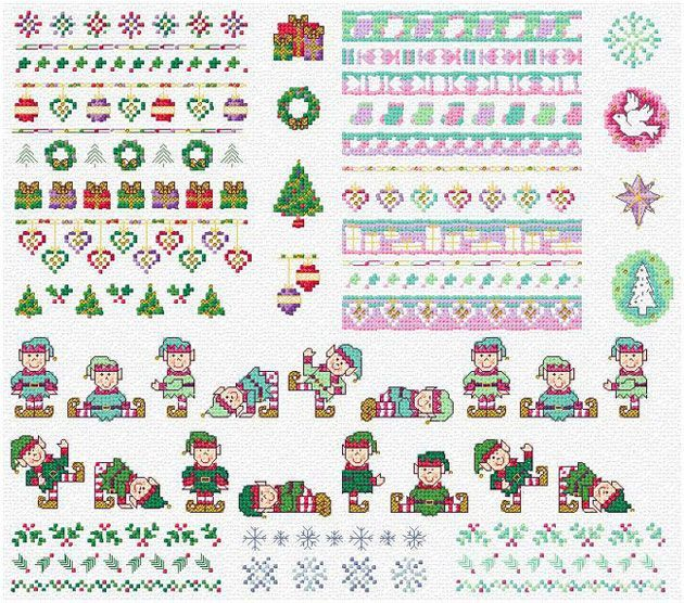 BORDER MOTIFS Cross stitch Chart Cross Stitch Patterns Christmas  - Free Christmas Cross Stitch Border Patterns