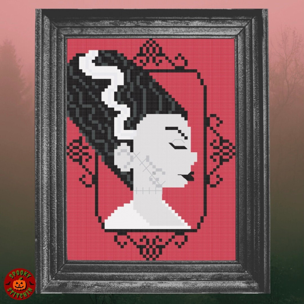 Bride Of Frankenstein Cross Stitch Frankenstein Cross Stitch Pattern  - Bride Of Frankenstein Cross Stitch Pattern