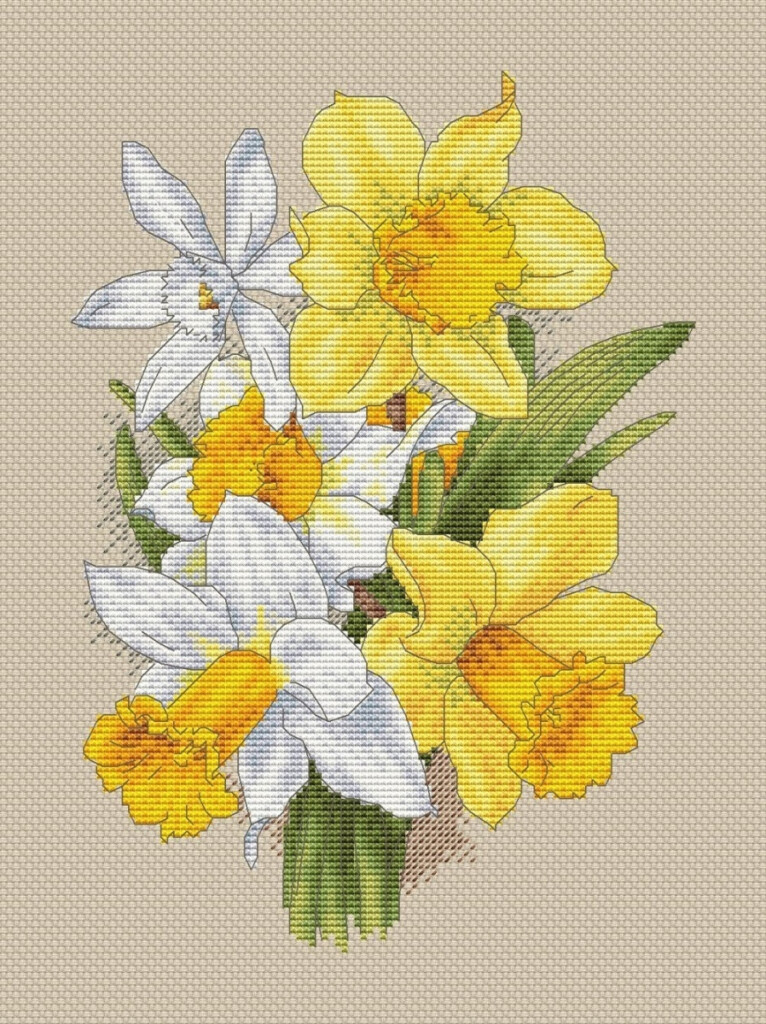 Bright Daffodils Cross Stitch Pattern Code ME 149 Kate Meshkova Buy  - Cross Stitch Daffodil Pattern Free