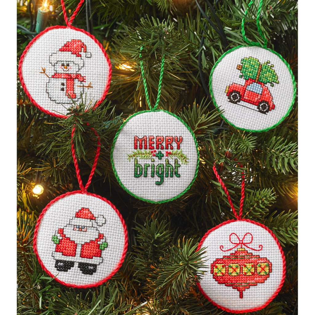 Bucilla Counted Cross Stitch Kit 2 5 Round 30 Pkg Christmas Minis  - Counted Cross Stitch Patterns For Christmas