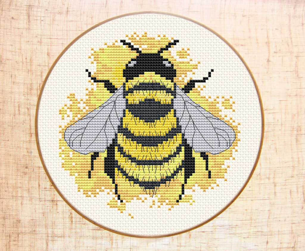 Bumble Bee Cross Stitch Pattern Modern Cross Stitch Watercolor Etsy - Free Bumble Bee Cross Stitch Patterns