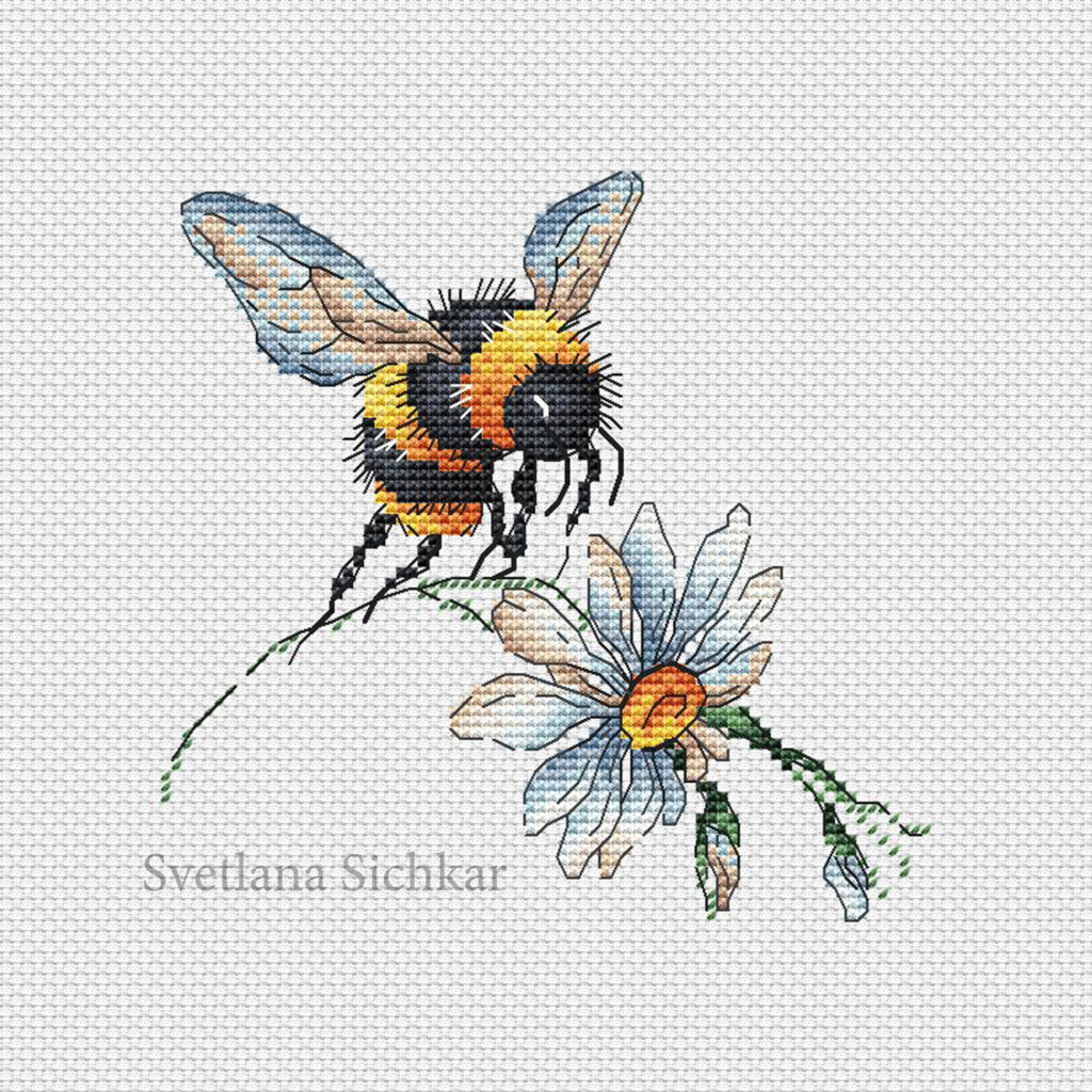Bumblebee Cross Stitch Pattern PDF Woodland Insect Cross Etsy UK - Free Bumble Bee Cross Stitch Patterns