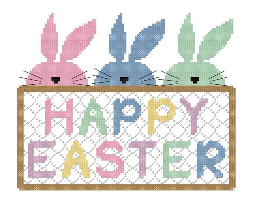 Bunny Easter Cross Stitch Pattern PDF File Instant Etsy Simple  - Simple Easter Cross Stitch Patterns