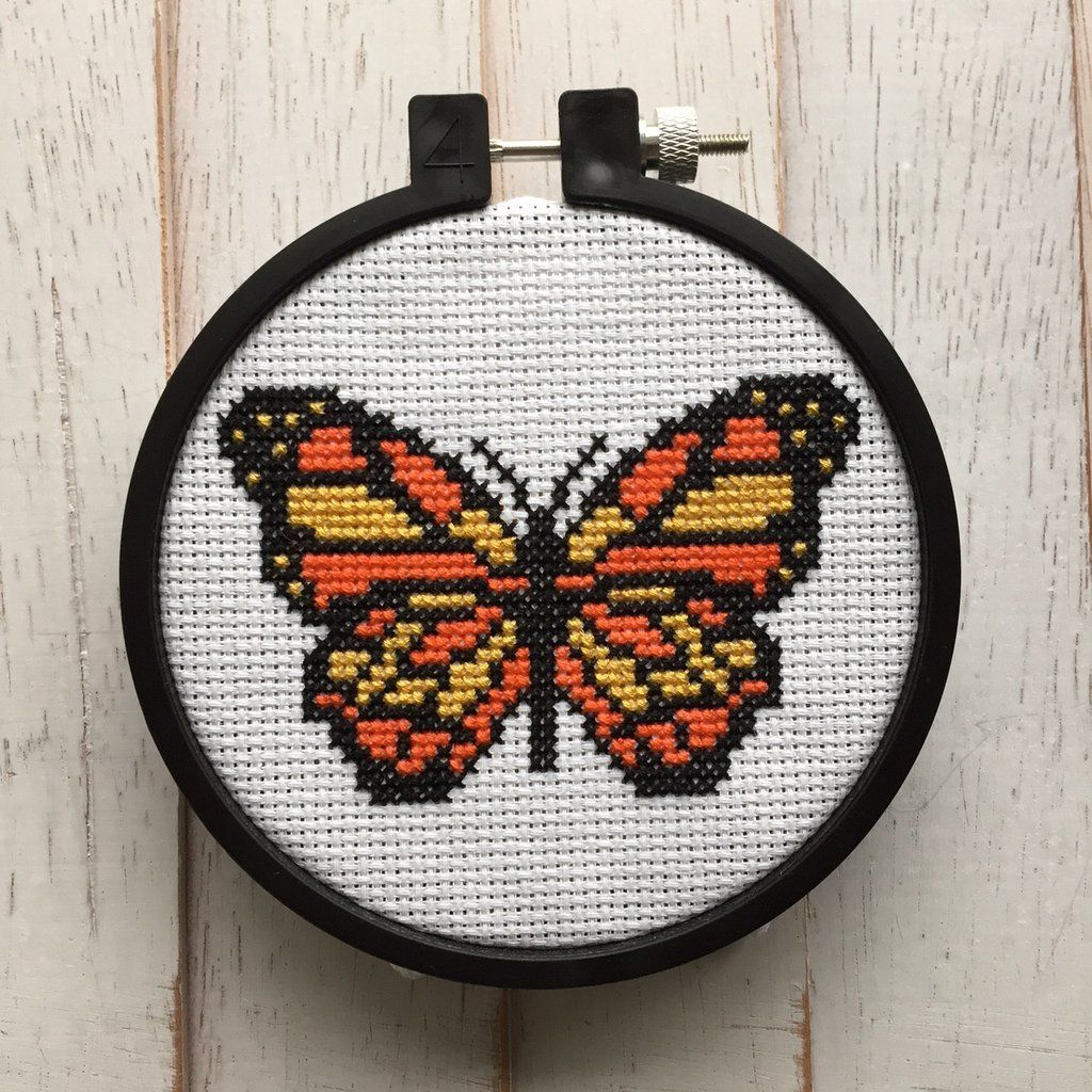 Butterfly Bug Counted Cross Stitch PATTERN DIGITAL DOWNLOAD Beginner  - Beginner Counted Cross Stitch Patterns
