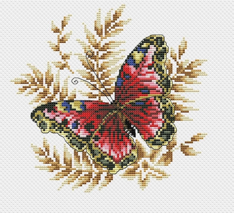 Butterfly Cross Stitch Pattern Digital Instant Download PDF Etsy - Printable Butterfly Cross Stitch Patterns