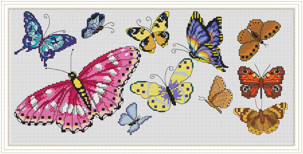 Butterfly Cross Stitch Pattern Free Shipping Cross Stitch Etsy - Butterfly Counted Cross Stitch Patterns Free