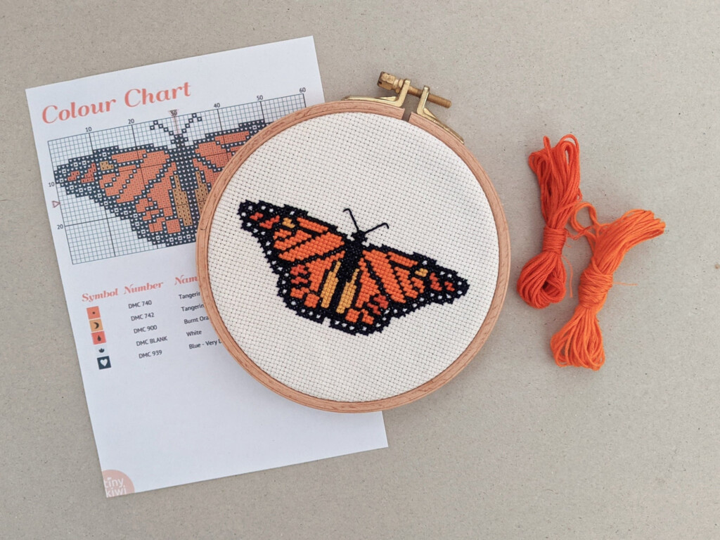 Butterfly Cross Stitch Pattern Monarch Butterfly Cross Stitch Pdf  - Beginner Butterfly Cross Stitch Pattern