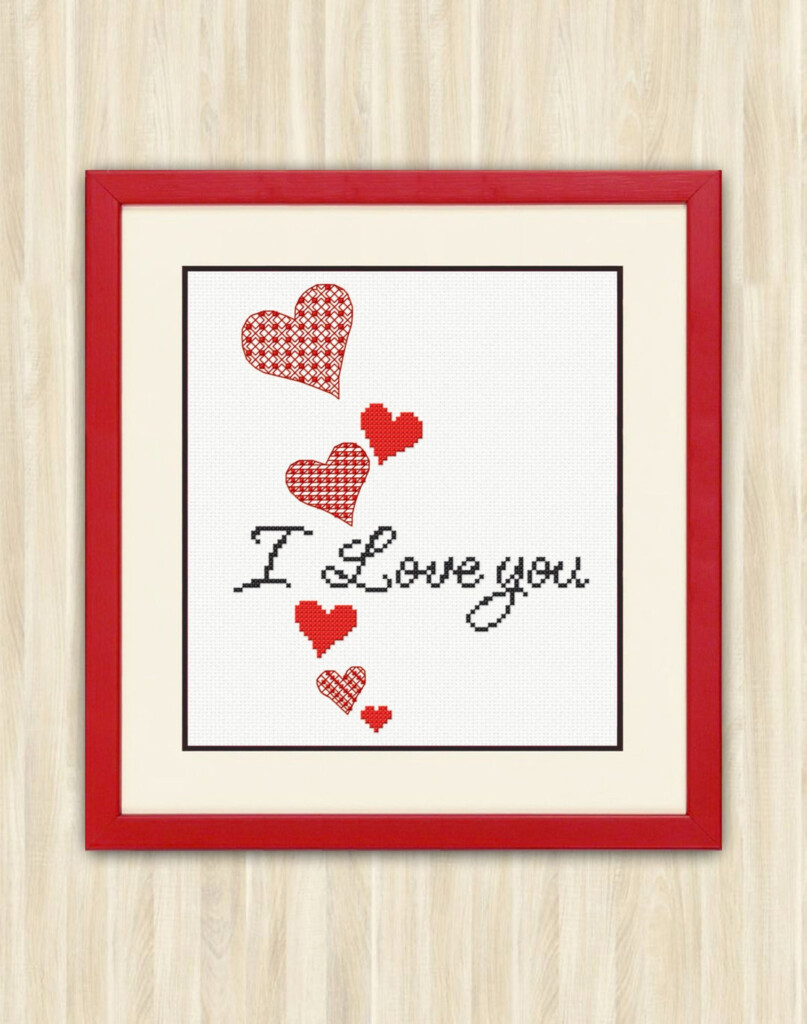 Buy 2 Get 1 Free I Love You Cross Stitch Pattern PDF Lovers Etsy - I Love You Cross Stitch Pattern