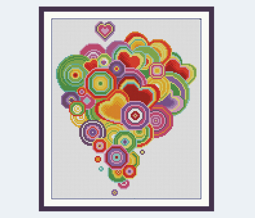 BUY 2 GET 1 FREE Modern Cross Stitch Pattern Rainbow Cross Etsy - Free Modern Cross Stitch Patterns