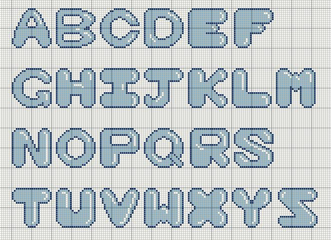 Buzy Bobbins Large Bubble Alphabet Cross Stitch Design - Bubble Letter Cross Stitch Pattern