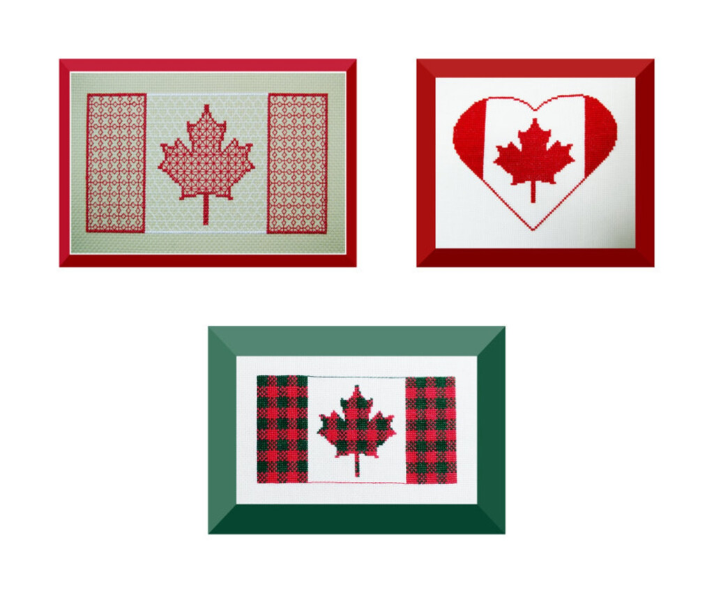 Canada Flag Cross Stitch Pattern Collection Canada Heart Etsy - Canadian Flag Cross Stitch Pattern
