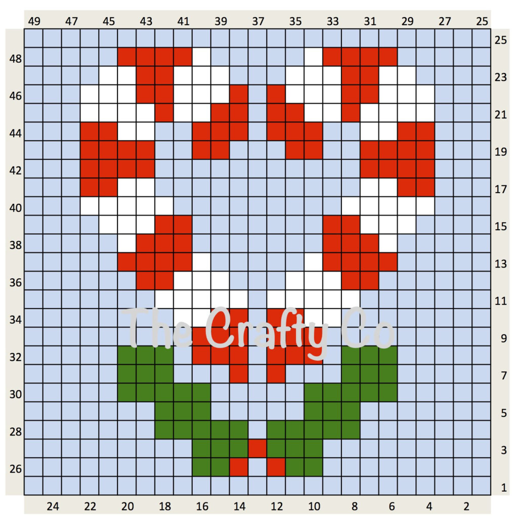 Candy Holly C2c Chart Free THE CRAFTY CO Cross Stitch Patterns  - Holly Cross Stitch Patterns For Free