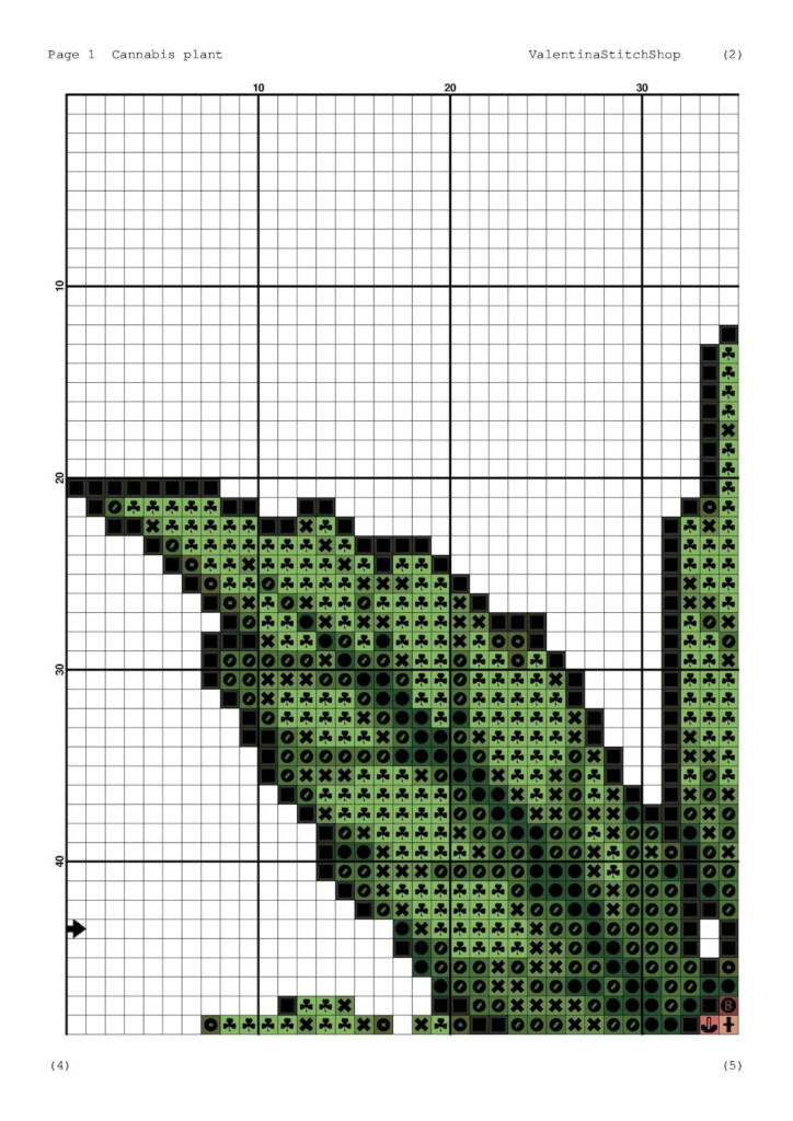 Cannabis Leaf Art Cross Stitch Pattern PDF Beginners Beautiful Etsy - Weed Leaf Cross Stitch Pattern