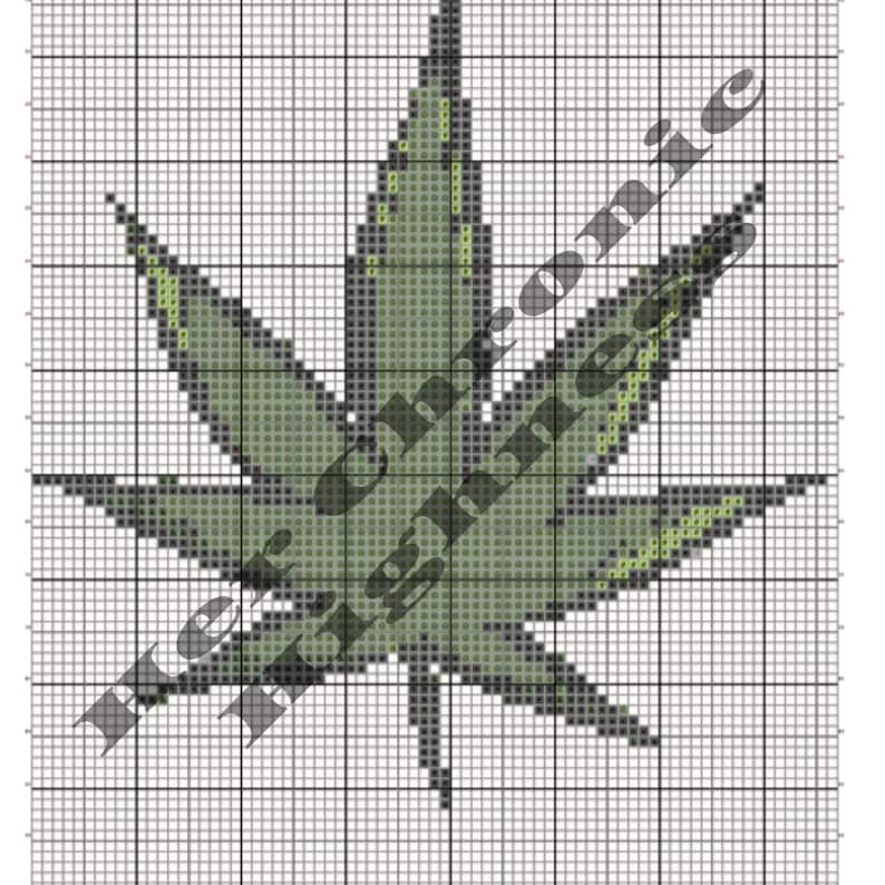 Cannabis Leaf Cross Stitch Pattern Marijuana Cross stitch Weed Etsy - Weed Cross Stitch Patterns Free