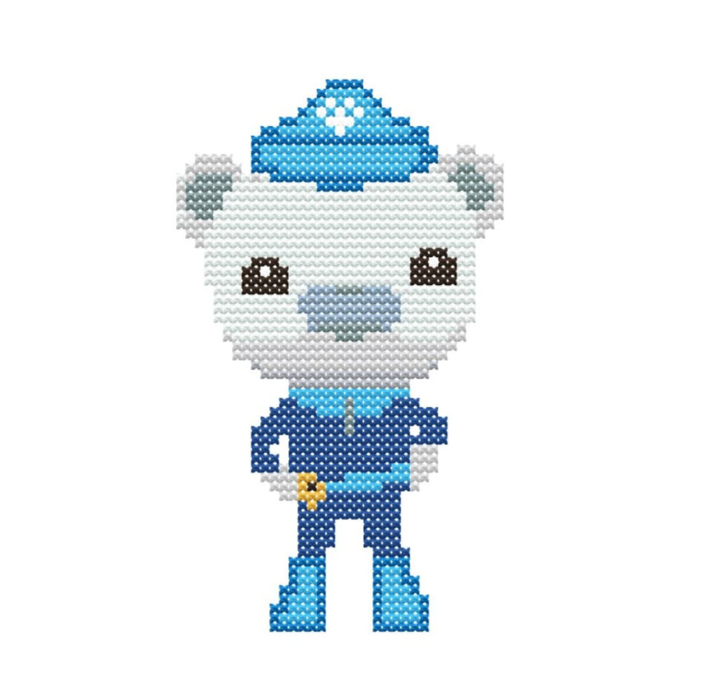 Captain Barnacles Octonauts Inspired Cross Stitch Pattern Instant PDF  - Cross Stitch Patterns For Guys