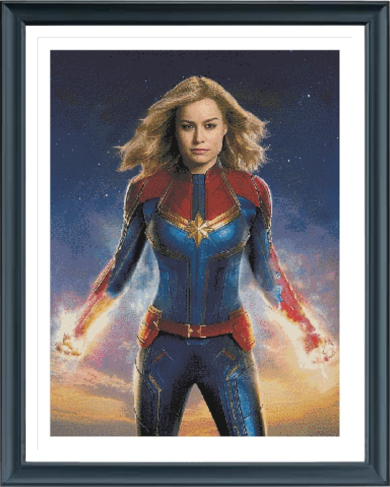 Captain Marvel Cross Stitch Pattern Avengers Cross Stitch Etsy - Captain Marvel Cross Stitch Pattern