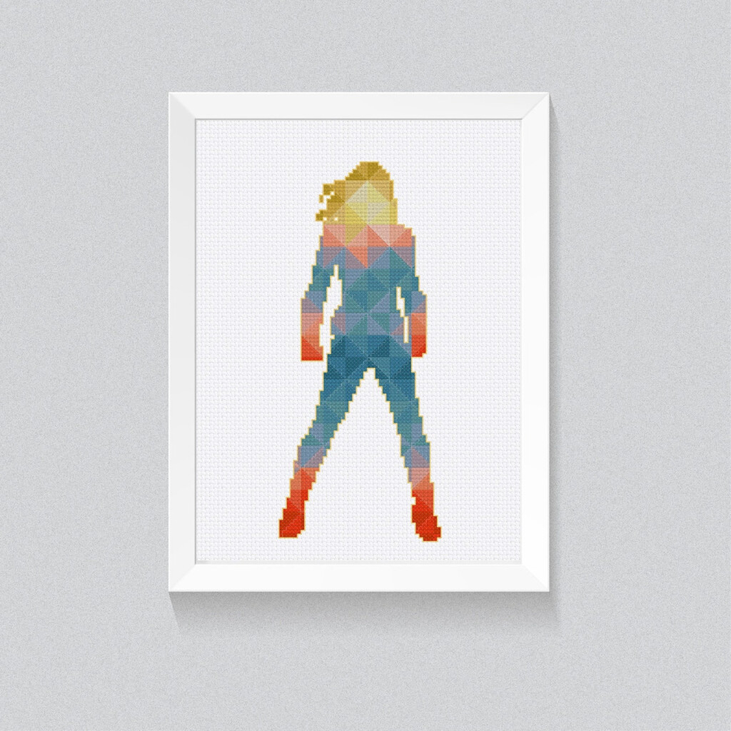 Captain Marvel Cross Stitch Pattern Geometric Modern Marvel Etsy - Captain Marvel Cross Stitch Pattern