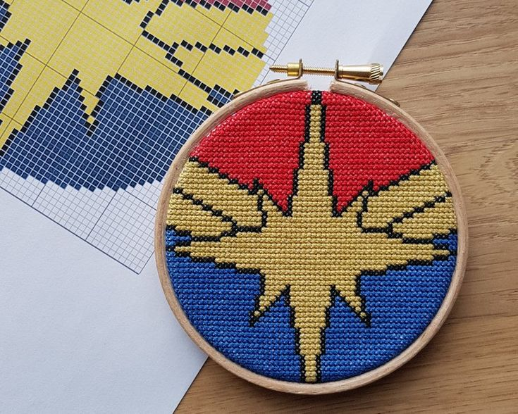 Captain Marvel Cross Stitch Pattern PDF Instant Download Etsy  - Captain Marvel Cross Stitch Pattern