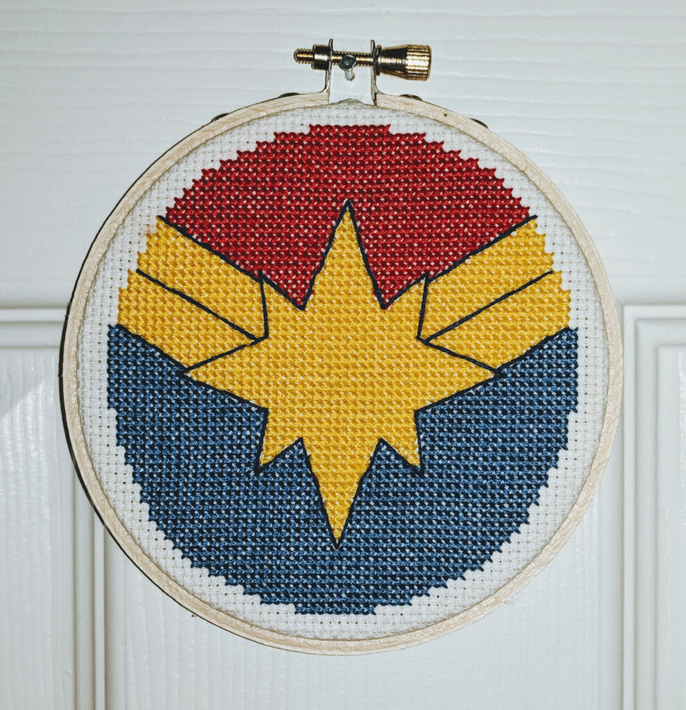 Captain Marvel Logo Cross Stitch Pattern Etsy - Captain Marvel Cross Stitch Pattern