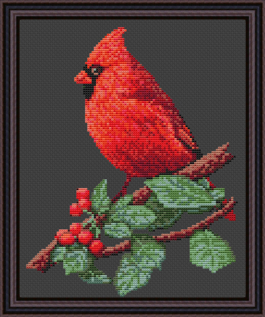 Cardinal Bird Modern Cross Stitch Pattern PDF Northern Etsy - Small Cardinal Cross Stitch Pattern