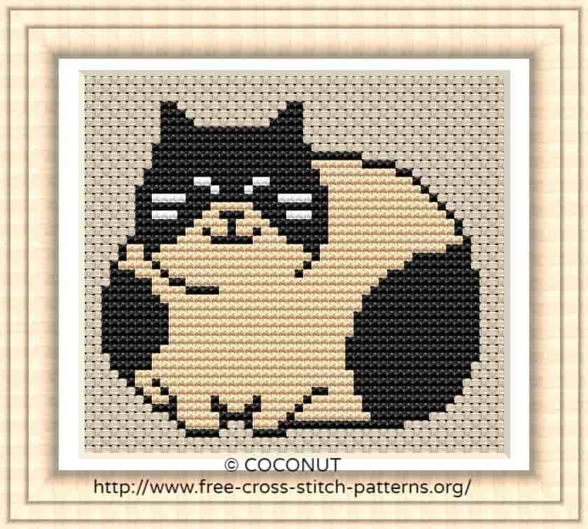 Cat 4 Free And Easy Printable Cross Stitch Pattern Free Cross  - Free Cross Stitch Patterns Cats