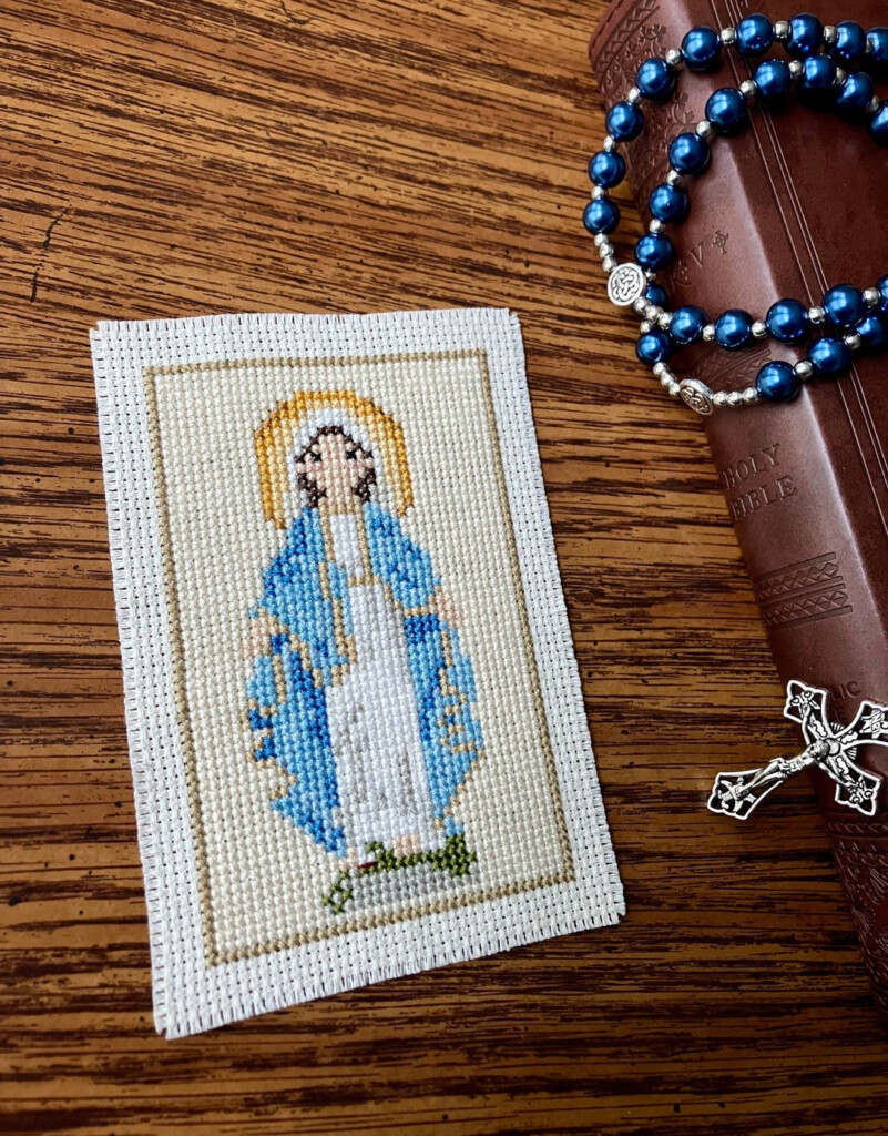 Catholic Cross Stitch Catholic Mother Cross Stitch Mother Mary Cross  - Mother Mary Cross Stitch Pattern