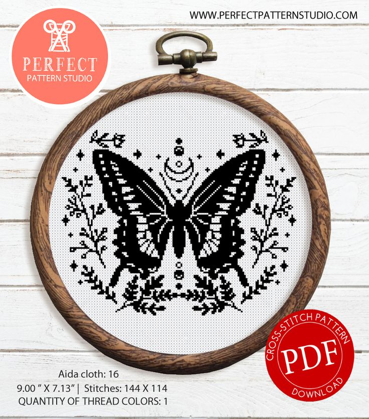 Celestial Butterfly Counted Cross Stitch Pattern PDF DIGITAL DOWNLOAD  - Digital Download Cross Stitch Patterns