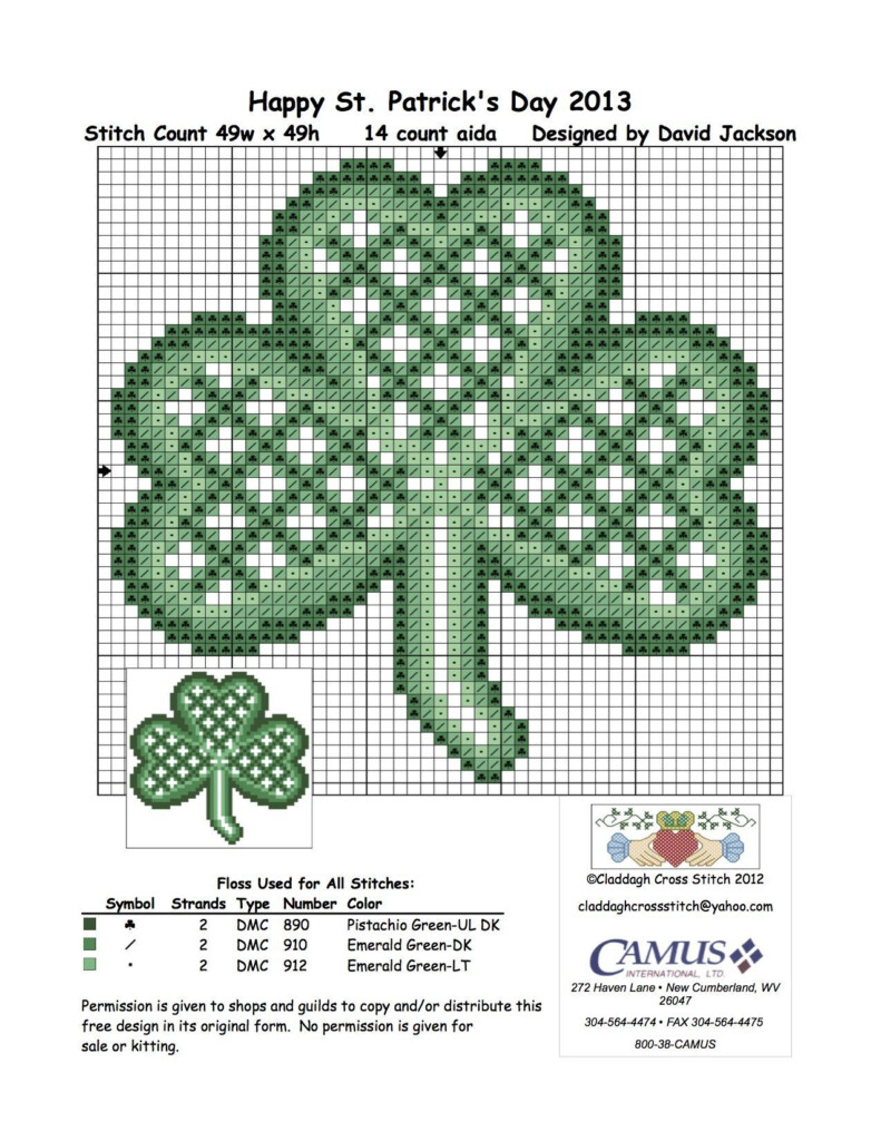 Celtic Shamrock By Claddagh Cross Stitch Via Camus International 5th  - Celtic Cross Cross Stitch Patterns