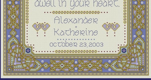 Celtic Wedding Blessing JE065 Cross Stitch Chart Joan Elliott Designs  - Celtic Wedding Cross Stitch Patterns