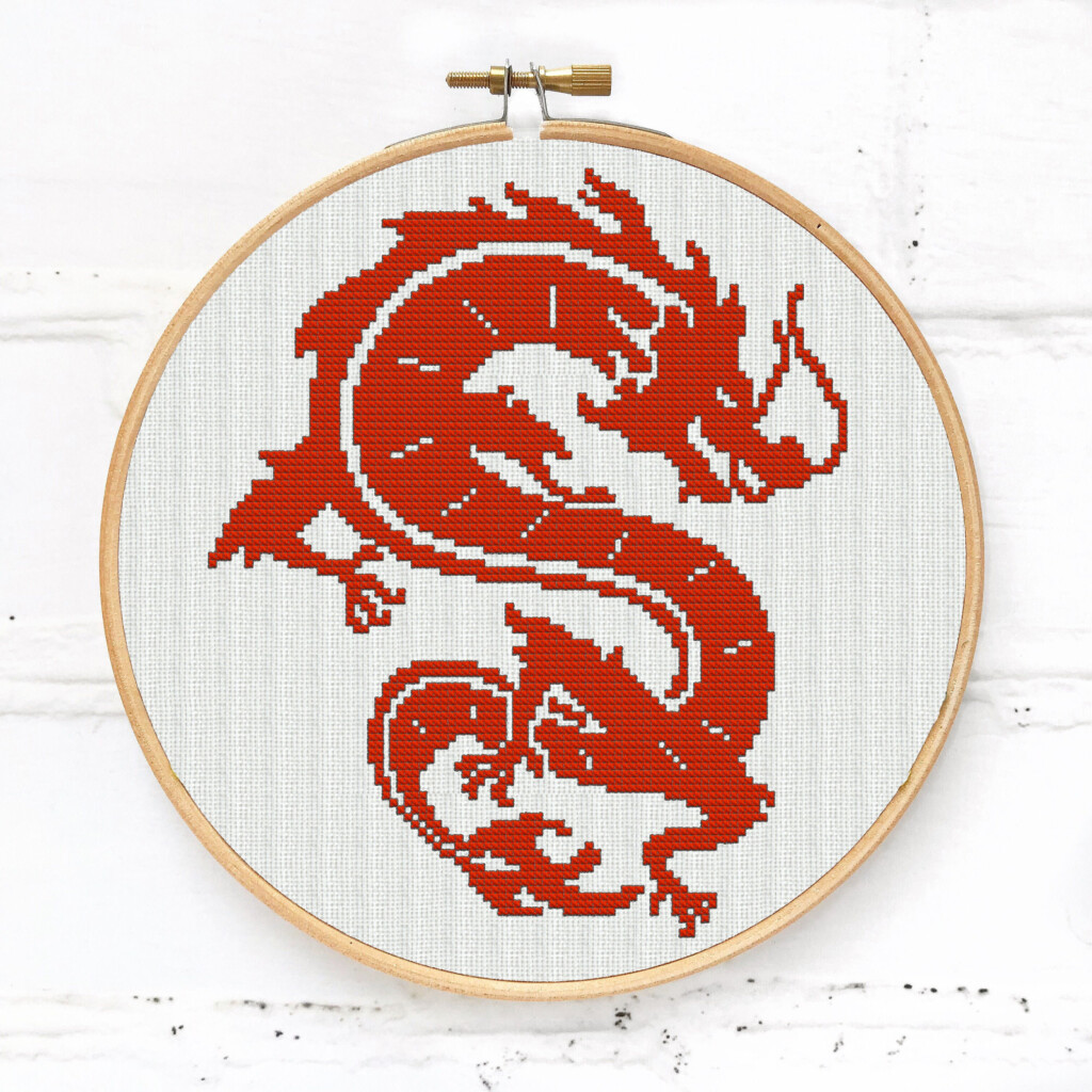Chinese Dragon Counted Cross Stitch Pattern Easy Xstitch Etsy - Dragon Counted Cross Stitch Patterns
